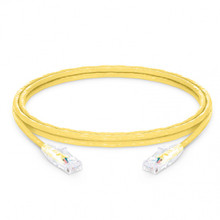 ICC Patch Cord, CAT5e, Clear Boot, 10' Yellow, Low Profile, Assembled Snag-Free Strain Relief, Part# ICPCSP10YL