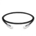 ICC Patch Cord, CAT5e, Clear Boot, 25' Black, Low Profile, Assembled Snag-Free Strain Relief, Part# ICPCSP25BK
