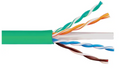 ICC Cat 6E, 600 UTP, Solid Cable, 23G, 4P, CMR, 1,000 FT, Green, Part# ICCABR6EGN
