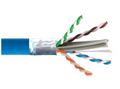 ICC Cat 6A, 650 FTP, Solid Cable, 23G, 4P, CMR, 1,000 FT, Blue, Part# ICCABR6FBL