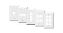 Suttle 2-2503-85 3-port faceplate, single gang, smooth finish - White