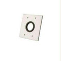 C2g 1.5in Grommet Cable Pass Through Double Gang Wall Plate - Brushed Aluminum