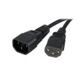 Startech Ac Power Cord 6ft (1.8m) 18awg Power Supply Extension Cable Iec 320 C14 To Iec 3