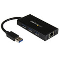 Startech Add 3 External Usb 3.0 Ports W/ Uasp And A Gb Ethernet Port To Your Laptop Throu