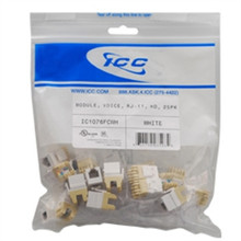 ICC MODULE, VOICE, RJ-11, HD, 25PK, WH Stock# IC1076FCWH