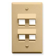 ICC, Face Plate, Angled, 1-Gang, 4-Port, Ivory, Part# IC107DA4-IV