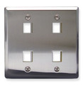 ICC FACEPLATE, STAINLESS STEEL,2-GANG,4-PORT Stock# IC107DF4SS