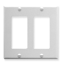 ICC FACEPLATE, DECOREX, 2-GANG, WHITE, Part# IC107DFD-WH