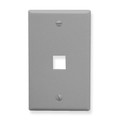 ICC FACEPLATE, FLAT, 1-GANG, 1-PORT, GRAY Stock# IC107F01GY