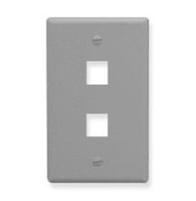 ICC FACEPLATE, FLAT, 1-GANG, 2-PORT, GRAY Stock# IC107F02GY