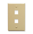 ICC FACEPLATE, FLAT, 1-GANG, 2-PORT, IVORY Stock# IC107F02IV