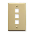 ICC FACEPLATE, FLAT, 1-GANG, 3-PORT, IVORY Stock# IC107F03IV
