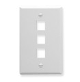 ICC FACEPLATE, FLAT, 1-GANG, 3-PORT, WHITE Stock# IC107F03WH