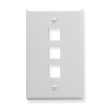 ICC FACEPLATE, FLAT, 1-GANG, 3-PORT, WHITE Stock# IC107F03WH
