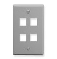 ICC FACEPLATE, FLAT, 1-GANG, 4-PORT, GRAY Stock# IC107F04GY