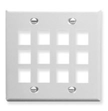 ICC FACEPLATE, FLAT, 2-GANG, 12-PORT, WHITE Stock# IC107F12WH