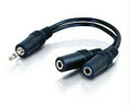 C2g 6in Value Seriesandtrade; One 3.5mm Stereo Male To Two 3.5mm Stereo Female Y-cab