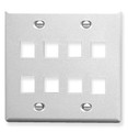 ICC FACEPLATE, FLAT, 2-GANG, 8-PORT, WHITE Stock# IC107FD8WH