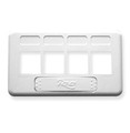 ICC FACEPLATE, FURNITURE, TIA, 4-PORT, WHITE, Part# IC107FT4WH
