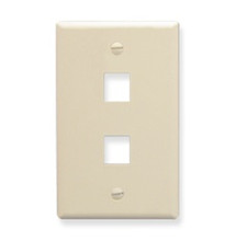 ICC FACEPLATE, OVERSIZED, 2-PORT, ALMOND Stock# IC107LF2AL