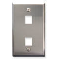 ICC FACEPLATE, STAINLESS STEEL,1-GANG,2-PORT Stock# IC107SF2SS
