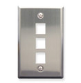 ICC FACEPLATE, STAINLESS STEEL,1-GANG,3-PORT Stock# IC107SF3SS