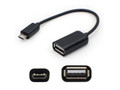 Add-on Addon 12.7cm (5.00in) Micro-usb Male To Usb 2.0 (a) Female Black On-the-go Cable