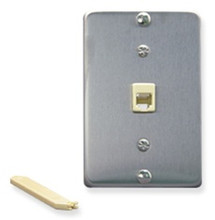 ICC WALL PLATE, TELEPHONE, IDC, SS, 6P6C Stock# IC630DA6SS