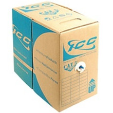 ICC Cat 5E 350 UTP Solid Cable, 24G, 4P, CMP, 1,000 FT, Grey, Part# ICCABP5EGY in the box