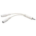 Tripp Lite 6in Mini Stereo Cable Adapter Y Splitter 3.5mm M To 2xf White 6inch