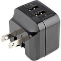 USB2PACUBK - 2 Port USB Wall Charger - 17W - Startech.com