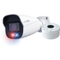 Speco 4MP AI IP Bullet Camera with Digital Deterrent, 2.8-12mm motorized lens, White, NDAA, Junction Box, Part# O4BDD1M