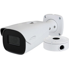 Speco 5MP Advanced Analytic IP Bullet Camera with IR, 2.8-12mm Motorized lens, Junction Box, White, NDAA, Part# O5B2M