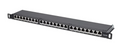 INTELLINET IPP-19C6A24-0.5U, Cat6a Shielded Patch Panel, 24-Port, FTP, 19", 0.5 U, 90° Top-Entry Punch-Down Blocks, Black, Part# 720922