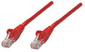 intellinet IEC-C5-RD-3, Network Cable, Cat5e, UTP, RJ45 Male / RJ45 Male, 1.0 m (3 ft.), Red, Part# 318952