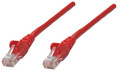 Intellinet IEC-C5-RD-7, Network Cable, Cat5e, UTP, RJ45 Male / RJ45 Male, 2.0 m (7 ft.), Red, Part# 319300