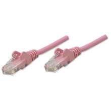 Intellinet IEC-C6-PNK-1, Network Cable, Cat6, UTP, RJ45 Male / RJ45 Male, 0.3 m (1 ft.), Pink, Part# 329743