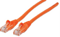 Intellinet IEC-C6-OR-1, Network Cable, Cat6, UTP, RJ45 Male / RJ45 Male, 0.3 m (1 ft.), Orange, Part# 347518