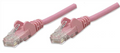 INTELLINET IEC-C6-PNK-25, Network Cable, Cat6, UTP 25 ft. (7.5 m), Pink, Stock# 392815