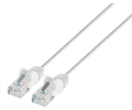 Intellinet IEC-C6-WT-1-SLIM, Cat6 UTP Slim Network Patch Cable, 100% Copper, RJ45 Male to RJ45 Male, 1.0 ft. (0.5 m), White, Part# 751490