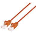 Intellinet IEC-C6-OR-1-SLIM, Cat6 UTP Slim Network Patch Cable, 100% Copper, RJ45 Male to RJ45 Male, 1.0 ft. (0.5 m), Orange, Part# 743556
