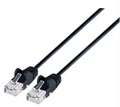 Intellinet IEC-C6-BK-1-SLIM, Cat6 UTP Slim Network Patch Cable, 100% Copper, RJ45 Male to RJ45 Male, 1.0 ft. (0.5 m), Black, Part# 742443