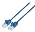 Intellinet IEC-C6-BL-1-SLIM, Cat6 UTP Slim Network Patch Cable, 100% Copper, RJ45 Male to RJ45 Male, 1.0 ft. (0.5 m), Blue, Part# 742436
