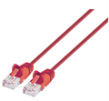 Intellinet IEC-C6-RD-1.5-SLIM, Cat6 UTP Slim Network Patch Cable, 100% Copper, RJ45 Male to RJ45 Male, 1.5 ft. (0.5 m), Red, Part# 744157