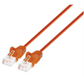 Intellinet IEC-C6-OR-1.5-SLIM, Cat6 UTP Slim Network Patch Cable, 100% Copper, RJ45 Male to RJ45 Male, 1.5 ft. (0.5 m), Orange, Part# 744171