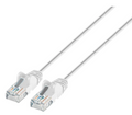 Intellinet IEC-C6-WT-3-SLIM,  Cat6 UTP Slim Network Patch Cable, 100% Copper, RJ45 Male to RJ45 Male, 3 ft. (1 m), White, Part# 751513