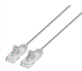 Intellinet IEC-C6-GY-3-SLIM, Cat6 UTP Slim Network Patch Cable, 100% Copper, RJ45 Male to RJ45 Male, 3 ft. (1 m), Gray, Part# 751582