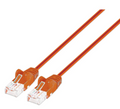 Intellinet IEC-C6-OR-3-SLIM, Cat6 UTP Slim Network Patch Cable, 100% Copper, RJ45 Male to RJ45 Male, 3 ft. (1 m), Orange, Part# 743563