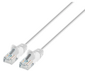 Intellinet IEC-C6-WT-5-SLIM, Cat6 UTP Slim Network Patch Cable, 100% Copper, RJ45 Male to RJ45 Male, 5 ft. (1.5 m), White, Part# 751520