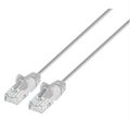 Intellinet IEC-C6-GY-10-SLIM, Cat6 UTP Slim Network Patch Cable, 100% Copper, RJ45 Male to RJ45 Male, 10 ft. (3 m), Gray, Part# 751612